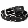 Black Genuine Leather O Ring Belt Punk Goth Belt Unisex Leather Belt Image 5