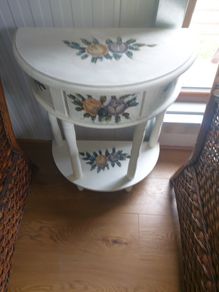 pair vintage painted tables