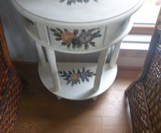 pair vintage painted tables