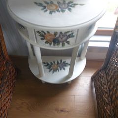 pair vintage painted tables