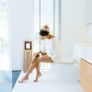Bathroom Cabinet, Toilet Roll Holder, Free-standing, Wooden, Storage, Cupboard, HxWxD: 80x20.5x21 cm, Brown, Fibreboard, Plastic, 80 x 20.5 x 21 cm Image 4