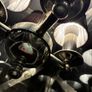 Large Antique Silver bamboo ceiling light Image 7