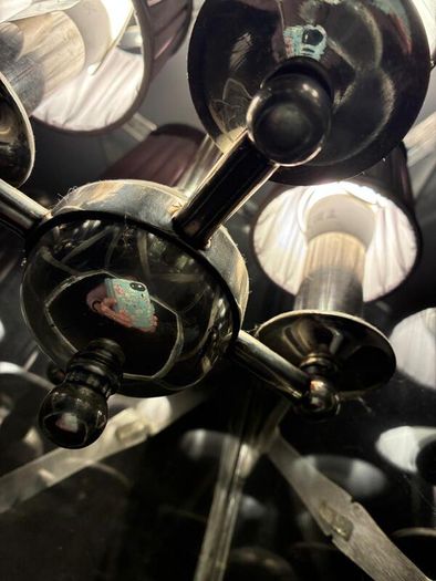 Large Antique Silver bamboo ceiling light