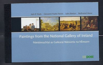 2002 Ireland National Gallery of Ireland Stamp Booklet Mint Never Hinged (MNH). Hibernian HB103. Scanned images of panes included but item is compete booklet
