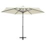 Outdoor Parasol with Steel Pole 300 cm Sand White Image 3