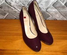 Hogl Ladies Court Shoes Maroon Patent Leather UK4 High Heels EUR37   S-E