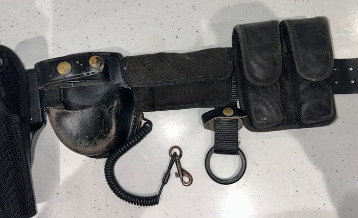 Genuine PSNI (Police Service of Northern Ireland) duty belt setup complete with multiple original Bianchi International components