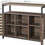 Sideboard, side cabinet, kitchen cabinet with open shelves, hall cabinet, chest of drawers with lamellar doors, living room, dining room, office, hallway, industrial design, pale Image 4
