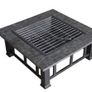 Fire Pit Outdoor Steel Brazier Square Patio Heater BBQ Image 5