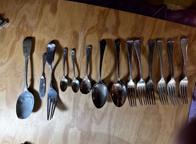 antique silver spoons/ forks
