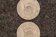 2x 1921 George V British Silver Shillings 0.500 silver
