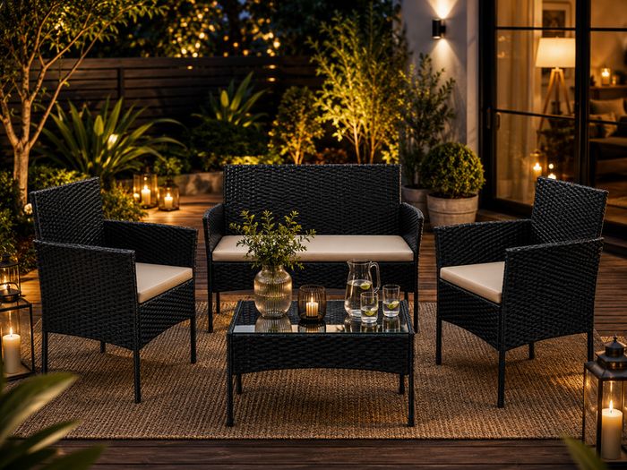 Rattan Garden Furniture Set 4 Piece Patio Furniture Set Outdoor Garden Sofa Set