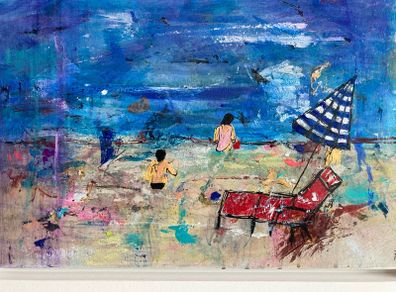 48cm Framed Original Seascape Coastal Art painting  Abstract Painting Original artwork