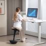 Balance stool, movable seat, swivel, height adjustable, ergonomic, 34 x 34 x 68.5-83.5 cm, Brown Image 4