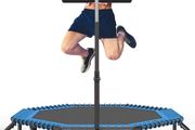 50" Fitness Trampoline Max. Load 250lbs Silent Easy Installation Indoor Exercise Foldable Trampoline for Adults (FREE POSTAGE)