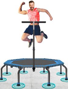 50" Fitness Trampoline Max. Load 250lbs Silent Easy Installation Indoor Exercise Foldable Trampoline for Adults (FREE POSTAGE)