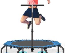 50" Fitness Trampoline Max. Load 250lbs Silent Easy Installation Indoor Exercise Foldable Trampoline for Adults (FREE POSTAGE)