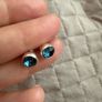 earrings pleated blue Image 2