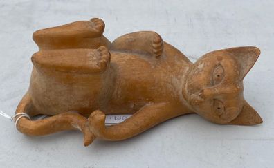 two nice wooden cat sculpture's