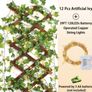 12 Pack 120 LEDs Artificial Ivy Garland,Fake Ivy Garland Vines Green Leaves Hanging Vine Fake Plants with String Lights for Wedding Party Garden Wall Decoration Image 2