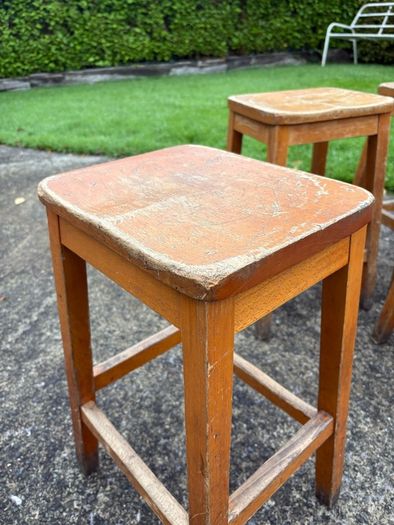 Vintage Lab stools with dished seats