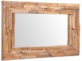 Decorative Mirror Teak 90x60 cm Rectangular