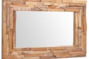 Decorative Mirror Teak 90x60 cm Rectangular
