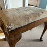 Vintage wooden stool with cabriole legs - needs reupholstery Image 3