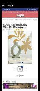 JYSK porcelin candlestick holder green