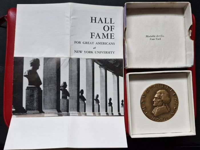 Thomas Jefferson1743-1826 Hall Of Fame For Great Americans At Nyu Brass (45.9 Grams) Medal