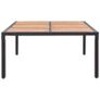 Garden Table Black 200x150x74 cm Poly Rattan and Acacia Wood Image 4