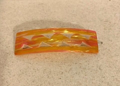 Vintage Mid-Century French Style Celluloid Hair Barrette