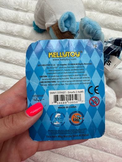 Gutsy Scottish Smurf Approx. 10" Plush Stuffed Animal 2013 Peyo Dirty Please look at the pictures