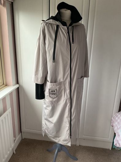 coat grey Naya lightweight coat with hood size 2 12/14