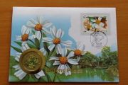 Cuba Coin stamp cover Bidens Pilosa herb flower 1997