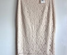 F&F Cream Lace Pencil Skirt UK 14 | Knee Length | New With Tags