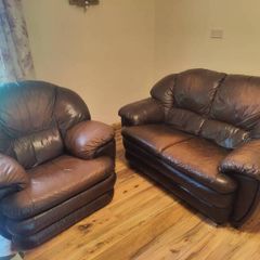 Two seater couch & recliner armchair