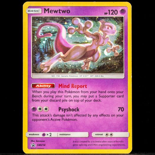 Mewtwo SM214 Cosmos Holo Rare Black Star Promo Pokemon Card Sun and Moon