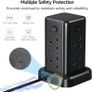 Tower Extension Lead with USB C Slots, 8 Way Multi Plug Extension Tower with 6 USB Ports, 13A 3250W Extension Cable with 4 Independent Control Switch, 1.8M Power Strip Tower for Home, Office, Kitchen Image 4