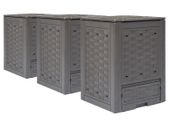 Garden Composters 3 pcs Brown 60x60x83cm 900 L