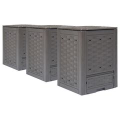 Garden Composters 3 pcs Brown 60x60x83cm 900 L