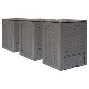 Garden Composters 3 pcs Brown 60x60x83cm 900 L