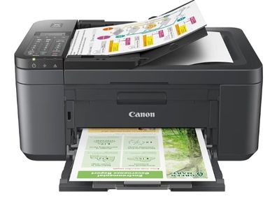 4-in-1 Inkjet Photo Printer A4 Print, Copy, Scan, Fax, Wi-Fi - ADF, Auto 2 Sided-Print - PIXMA Print Plan Compatible Suitable for Home Office Print