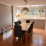 Solid oak dining table and 6 chairs Image 2
