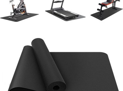 Treadmill Mat, Exercise Equipment Mat Heavy-Duty Protective Floor Mat for Under Stationary Bike, Spin Bike, Fitness Equipment, 180cm x 75cm, Black