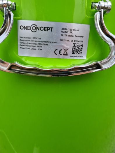OneConcept Ecowash-Pico Garden Edition Mini Washing Machine