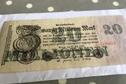 Rare 1923 German Banknote Zwanzig (20) Million Marks