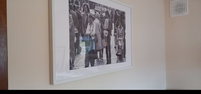Large vintage  black and white photograph print of a street in Limerick 1970's.