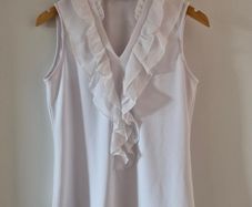 White sleeveless top