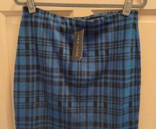 blue check design skirt size 14 new